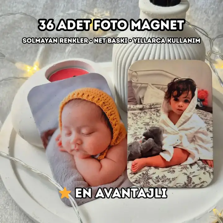 36 Adet Kişiye Özel Foto Magnet Seti